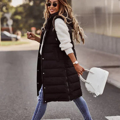 Women's Long Sleeveless Winter Vest with Hood - Buy 1, Get Free Shipping